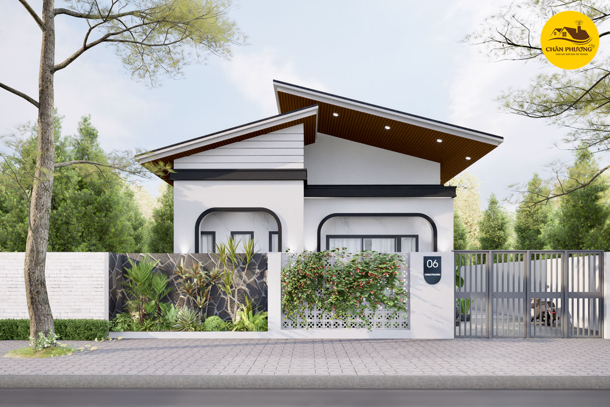 Nhà cấp 4 mái lệch hiện đại