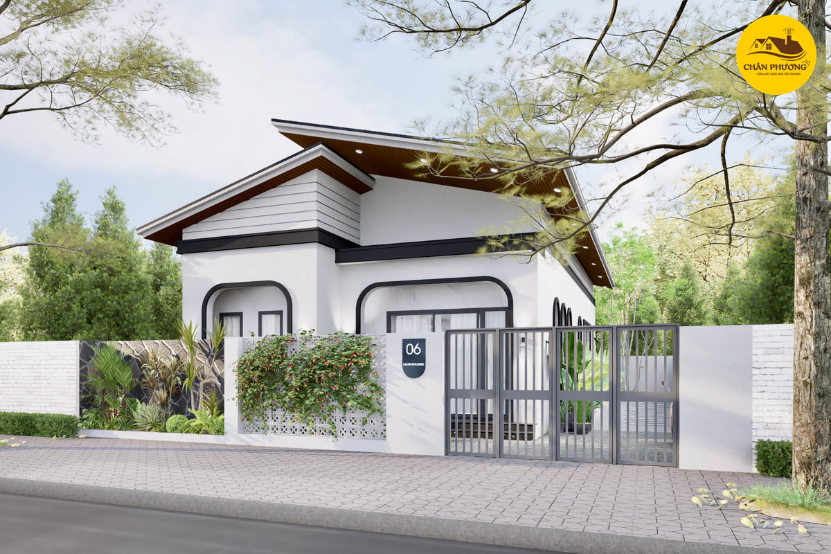 Thiết kế nhà cấp 4 mái lệch đẹp