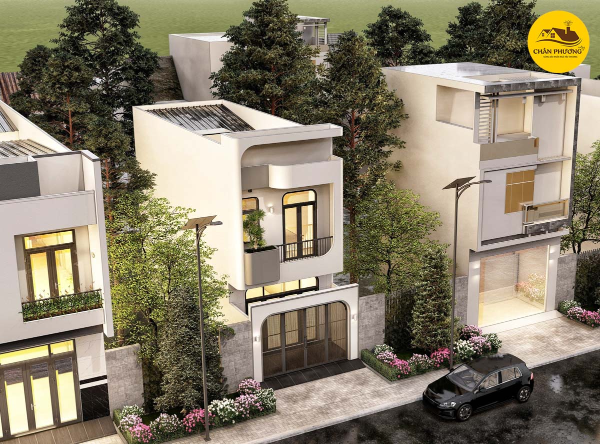 Ngoại thất nhà ống hiện đại